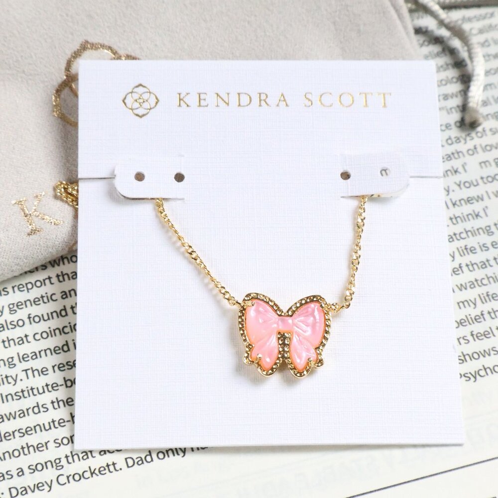 Kendra Scott Haley Bow Gold Blush Mother-of-Pearl Necklace